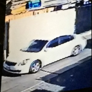 Surveillance photo of white Nissan Altima believed to be involved in abduction of 2-year-old girl in Gardena.