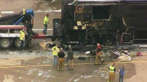 Lady Antebellum singer Hillary Scott was in a tour bus that caught fire Thursday morning. (Credit: KTVT)