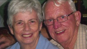 Betty Snelling is seen with her husband Byron in a family photo. 