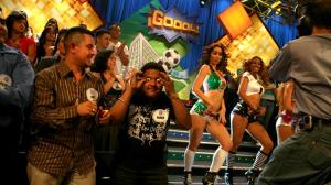 Dancers, wide-eyed spectators and loud, thumping music are all part of the three-hour "Sábado Gigante" spectacle. This episode, taped in late June 2007, featured a soccer theme in honor of a Gold Cup game between Mexico and the U.S. (Credit: Michael Robinson Chavez/Los Angeles Times)