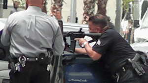 Authorities are seen outside the Federal Building in downtown Los Angeles on May 20, 2015. (Credit: Video Specialties) 