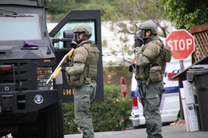 Deputies were believed to have fired teargas in response to the standoff in Topanga on May 21, 2015. (Credit: Keith Holland)