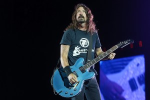 In this file photo, Dave Grohl of the Foo Fighters performs at Suncorp Stadium on February 24, 2015 in Brisbane, Australia. (Credit: Chris Hyde/Getty Images)