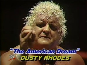 Dusty Rhodes is shown in a still from a May 23, 1983, match against Samoan #3 at Madison Square Garden. (Credit: WWE)