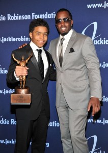 Justin Combs, left, and his father Sean "Diddy" Combs attend the 2011 Jackie Robinson Foundation Awards Gala on March 7, 2011, in New York City.  (Credit: Stephen Lovekin/Getty Images for The Jackie Robinson Foundation)