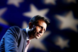 Louisiana Gov. Bobby Jindal announces his candidacy for the 2016 Presidential nomination during a rally at the Pontchartrain Center on June 24, 2015, in Kenner, Louisiana. (Credit: Sean Gardner/Getty Images)