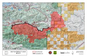 A Forest Service map shows the Lake Fire's perimeter as of the morning of June 26, 2015.