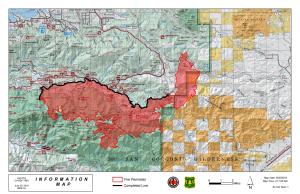 A map from the San Bernardino National Forest shows the Lake Fire perimeter on June 25, 2015. 