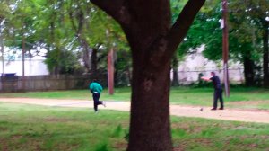 This still, released by the family of Walter Scott, appears to show North Charleston, South Carolina police officer Michael Slager shooting Scott in the back as he ran away from the officer. (Credit: Scott Family)