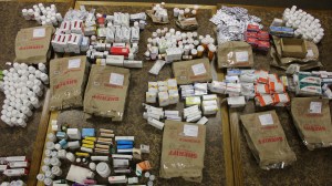 The Ventura County Sheriff's Office released this image showing prescription bottles they confiscated from Gammill's office. 