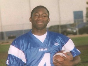 Jamiel Shaw is shown during his high school football career. He was fatally shot in March 2008.