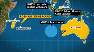 Debris found on July 29, 2015, off the coast of Reunion Island, a French department east of Madagascar in the Indian Ocean, is being examined to see if it related to the March 2014 disappearance of Malaysia Airlines Flight 370. (Credit: CNN)