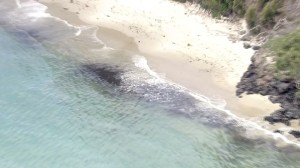 An oil slick was reported off Goleta on July 29, 2015. (Credit: KTLA)