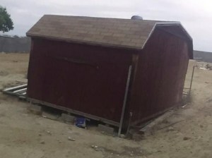 A Sheriff's Department photo shows the shed from which a 13-month-old girl was rescued on July 18, 2015. (Credit: LASD)