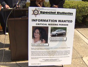 Maria Delrefugio Chavez is shown in a photo displayed at a May 2009 news conference on her disappearance. (Credit: KTLA)