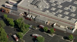 A Costco on Burbank Boulevard was evacuated amid a hazmat response on Aug. 13, 2015. (Credit: KTLA)