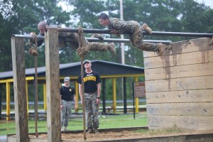 U.S. Army Capt. Kristen Griest participates in an obstacle course as part the training at the U.S. Army Ranger School June 23, 2015 at Fort Benning, Georgia. U.S. Army Capt. Kristen Griest  and 1st Lt. Shaye Haver were the first female soldiers to graduate from Ranger School.  (Photo by Scott Brooks/U.S. Army via Getty Images)