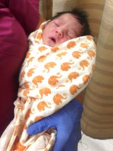 A baby found left alone in South L.A. on Aug. 4, 2015, is shown in a photo released by LAPD.