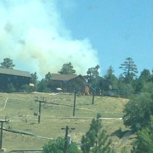 In this viewer photo, the Summit Fire could be seen near Big Bear City. 