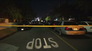 Los Angeles police fatally shot a man after he attacked an officer with a "hard object" in Van Nuys on Friday, Aug. 28, 2015, officials said. (Credit: KTLA)