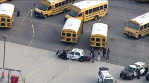 Body of special-needs student found on school bus in district parking lot in Whittier on Sept. 11, 2015. (Credit: KTLA)