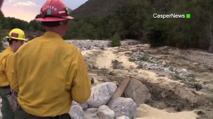 Rescue crews responded to Mill Creek Wash in the Forest Falls area on Sept. 8, 2015, after a man got swept away in a flash flood. (Credit: CasperNews)