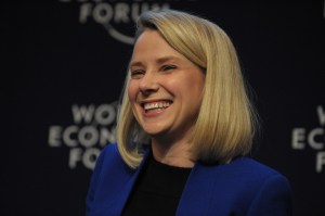 Yahoo CEO Marissa Mayer takes part in the session "the new digital context" on the opening day of the World Economic Forum in Davos on Jan. 22, 2014.  (Credit: ERIC PIERMONT/AFP/Getty Images)