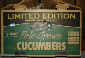 Recalled cucumbers were packed in crates similar to the one in the photo provided by the California Department of Health.