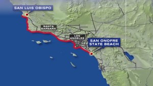 The tsunami advisory extends from San Onofre State Beach in San Clemente to Ragged Point, about 50 miles north of San Luis Obispo, according to the National Tsunami Warning Center. In anticipation of dangerous currents, the Orange County Sheriff's Department announced that all beaches, harbors and marinas would close there as of 4:00 a.m. 