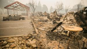 The Valley fire destroyed an apartment complex in Middletown, California, on Sept. 13, 2015. (Credit: Marcus Yam / Los Angeles Times)