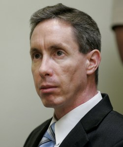 Warren Jeffs watches the proceedings during his trial on September 19, 2007 in St. George, Utah. (Credit: Steve Marcus-Pool/Getty Images)