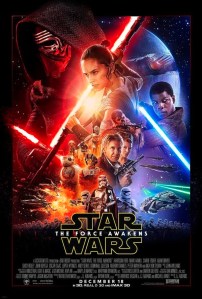 Official poster for the movie Star Wars The Force Awakens. (Credit: Lucas Films)