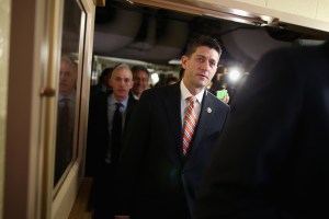 House Ways and Means Committee Chairman Paul Ryan (R-WI) heads for a House Republican caucus meeting in the basement of the U.S. Capitol Oct. 9, 2015, in Washington, D.C. (Credit: Chip Somodevilla/Getty Images)