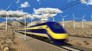 A drawing of the proposed bullet train. When completed, the trip from L.A. to San Francisco is estimated to take 2.5 hours. (Credit: California High-Speed Rail Authority/EPA)