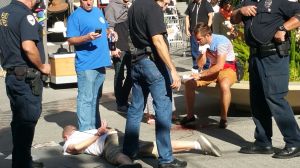 A witness captured this image after a stabbing at Hollywood & Highland on Nov. 18, 2015. (Credit: Shawn Walker)