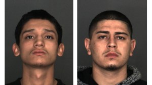 Michael Del Rio, left, and Daniel Castro, right, are shown in booking photos released by Fontana police on Nov. 9, 2015.