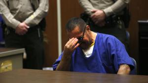 Luis Lorenzo Vargas breaks down in court on Nov. 23, 2015, as he is exonerated for three sexual assaults that he was convicted of and spent 16 years in jail for. (Credit: Francine Orr / Los Angeles Times)