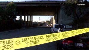 A woman's body was found in a car parked in the West Whittier-Los Nietos area on Nov. 29, 2015. (Credit: KTLA)