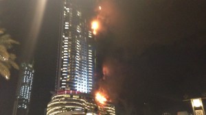 A fire broke at a hotel in downtown Dubai on Dec. 31, 2015. (Credit: CNN)