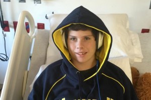 Trevor Sullivan, 15, is seen in a Michigan hospital. (Credit: Team Trevor/GoFundMe)