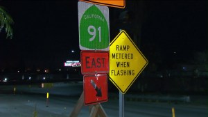 A 55-hour closure of a portion of the 91 Freeway was planned to begin on Feb. 19. (Credit: KTLA)