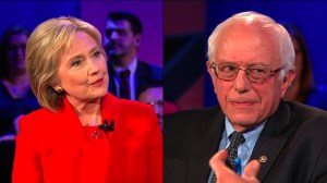 Hillary Clinton and Bernie Sanders are seen in images provided by CNN. 