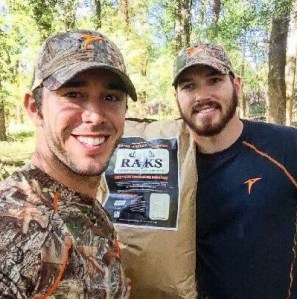 Country singer Craig Strickland, 29, left, went missing after an Oklahoma duck hunting trip. His friend Chase Morland, 22, right, was found dead at Kaw Lake. (Credit:Twitter/@BackroadAnthem)