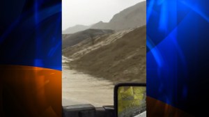 Mud was seen flowing into several lanes of traffic in north Ventura County in a video posted by the Ventura County Sheriff's Department on Jan. 6, 2016. 