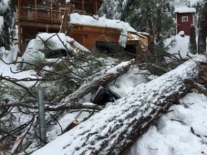 Deyanira Bakke provided this photo to KTLA of damage at her daughter's Forest Falls home on Jan. 7, 2016.