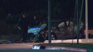 Two people died and several others were hospitalized after a two-vehicle crash in Pasadena on Jan. 12, 2016. (Credit: KTLA)