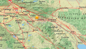 A 4.5-magnitude earthquake struck near the Banning area on Jan. 6, 2015. (Credit: U.S. Geological Survey)