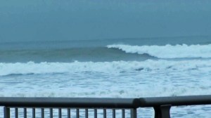 Surf is seen rolling in near the Ventura Pier on Jan. 18, 2016. (Credit: CNN)