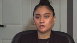 Krystal Ortiz, 29, claimed her jaw was broken by a Uber driver when she refused to get out of his car. (Credit: KTLA)