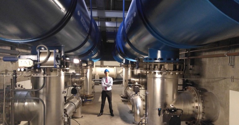 Underground, inside the purification plant